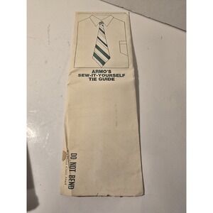 Vintage 1970's Armo's Sew-It-Yourself Tie Guide & Pattern Pre-owned Open